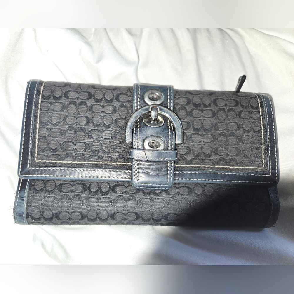 Coach Black and Gray Signature Wallet